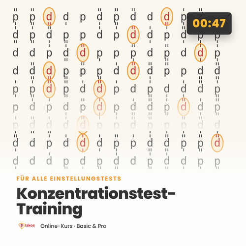 Konzentrationstest-Training – Plakos Akademie Online-Kurs, für Deutschland, Österreich und die Schweiz